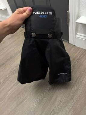 Bauer Youth Classic Fit Hockey Pants — Black with White Logos